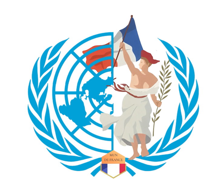 Emblème du MUN de France, inspiré des symboles des Nations unies et de la République